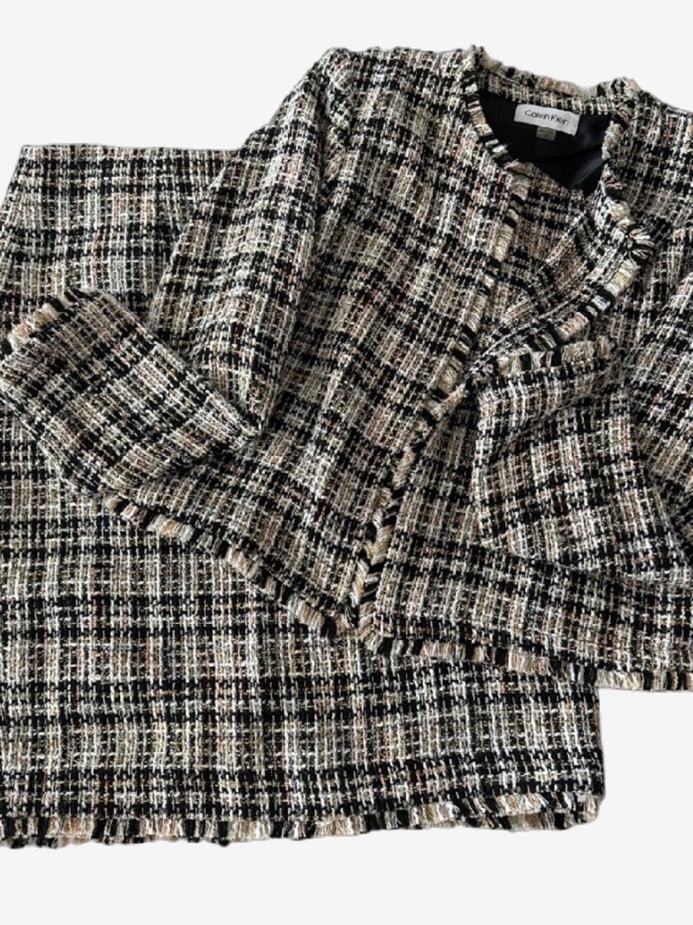 Calvin Klein Tweed Jacket & Skirt Set